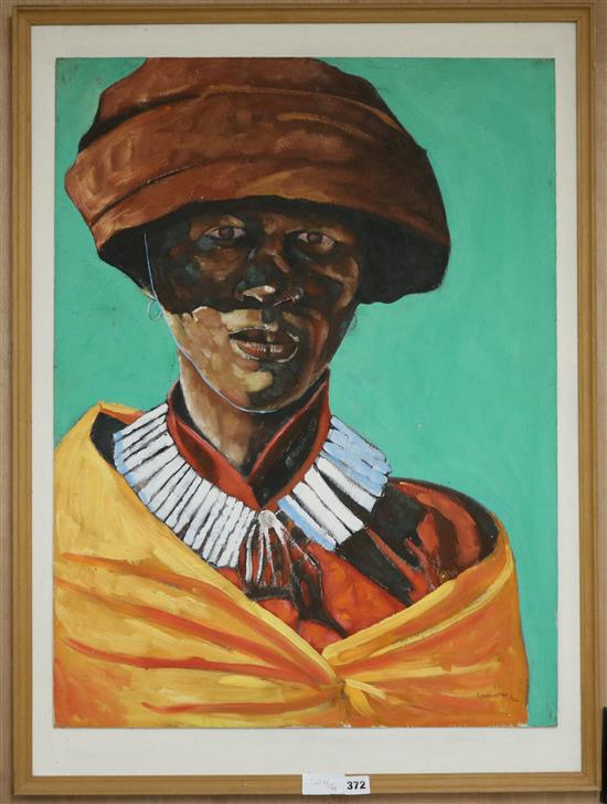 Kervin Cupido (South African b.1966), oil on board, Young Mother Gcaleka Tribe, 2004,